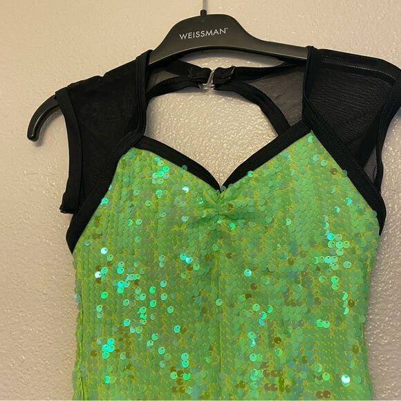 Weissman dance costume green sequin fringe flapper Replay
12269 Child IC 7/8 - Picture 6 of 11